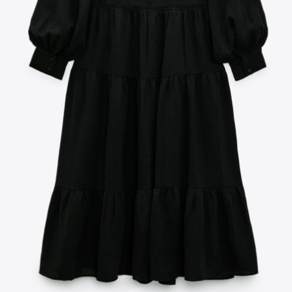 NWT Zara Boho Midi Tiered Dress - Picture 6 of 6